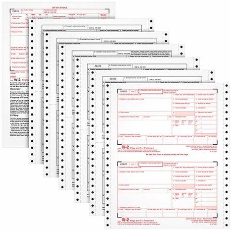 TOPS Carbonless Standard W-2 Tax Forms - 6 PartCarbonless Copy - 5.50" x 8.50" Sheet Size - White Sheet(s) - 24 / Pack