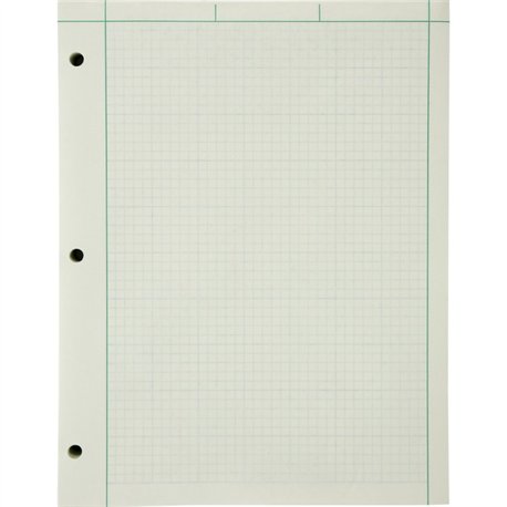 Ampad Engineering Computation Pad - 200 Sheets - Both Side Ruling Surface - Ruled Margin - 15 lb Basis Weight - Letter - 8 1/2" 