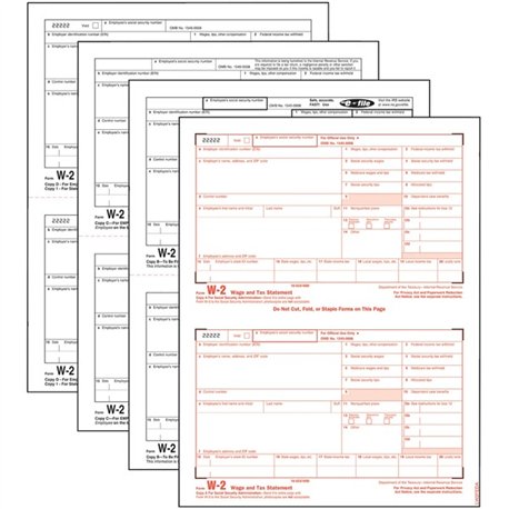TOPS Laser W-2 Forms Kits - 4 PartCarbonless Copy - 5.50" x 8.50" Sheet Size - White Sheet(s) - 50 / Pack