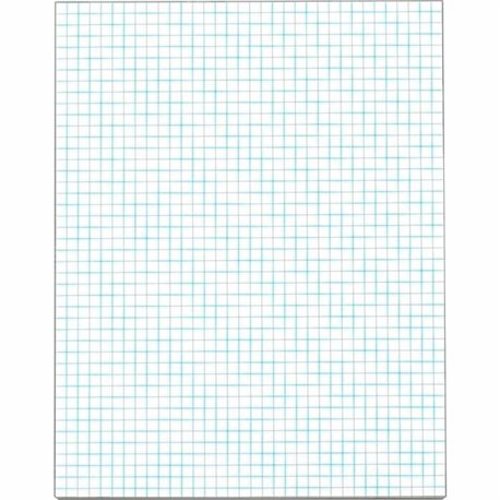 TOPS Graph Pad - 50 Sheets - Both Side Ruling Surface - Ruled Blue Margin - 20 lb Basis Weight - Letter - 8 1/2" x 11" - White P