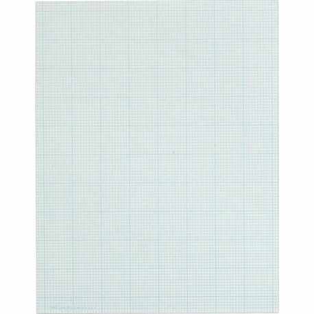 TOPS Cross-Section Pad - 50 Sheets - Glue - Blue Margin - 20 lb Basis Weight - Letter - 8 1/2" x 11" - White Paper - Unpunched -