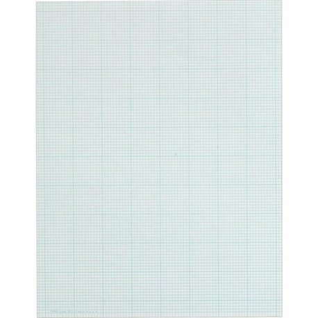 TOPS Cross-Section Pad - 50 Sheets - Glue - Blue Margin - 20 lb Basis Weight - Letter - 8 1/2" x 11" - White Paper - Unpunched -