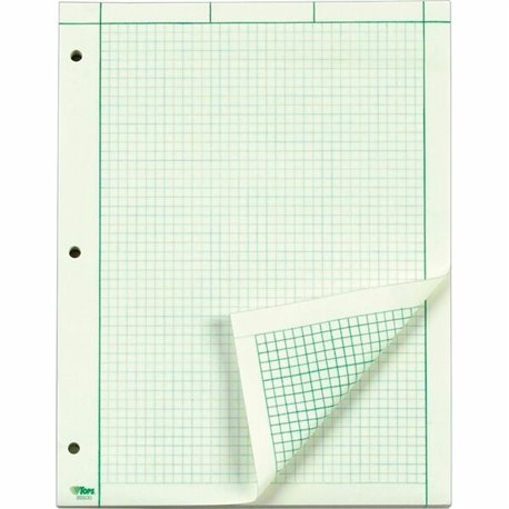 TOPS Engineering Computation Pad - 100 Sheets - Stapled/Glued - Back Ruling Surface - Ruled Margin - 15 lb Basis Weight - Letter