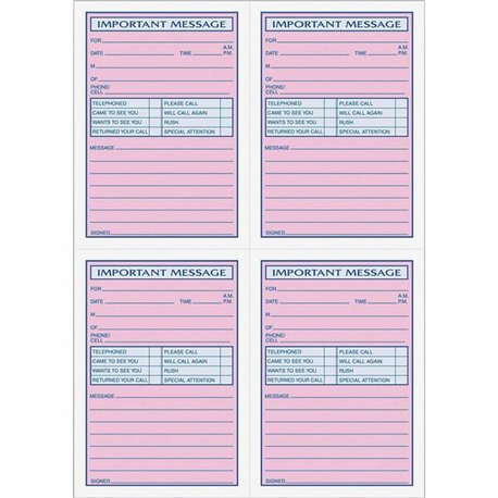 TOPS 4CPP Important Phone Message Book - 400 Sheet(s) - Spiral Bound - 2 PartCarbonless Copy - 8.25" x 11" Sheet Size - White - 