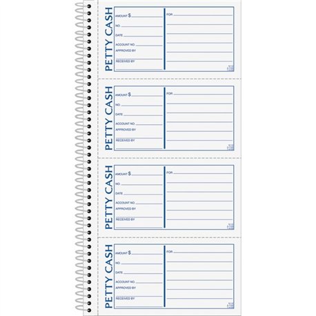 TOPS Duplicate Petty Cash Book - Wire Bound - 2 PartCarbonless Copy - 2.75" x 5" Form Size - 5.50" x 11" Sheet Size - White, Yel