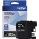 Brother Genuine Innobella LC103BK High Yield Black Ink Cartridge - Inkjet - High Yield - 600 Pages - Black - 1 Each