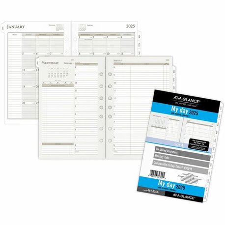 At-A-Glance Daily Monthly Planner Two Page Per Day Refill, Loose-Leaf, Desk Size - Daily, Monthly - 12 Month - January 2025 - De