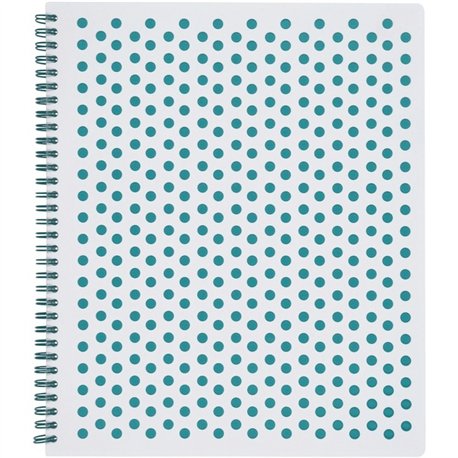 TOPS Polka Dot Design Spiral Notebook - Double Wire Spiral - College Ruled - 3 Hole(s) - 11" x 9" - Teal Polka Dot Cover - Micro