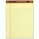 TOPS Letr-trim Perforated Legal Pads - 50 Sheets - Double Stitched - 0.34" Ruled - 16 lb Basis Weight - 8 1/2" x 11 3/4" - Canar