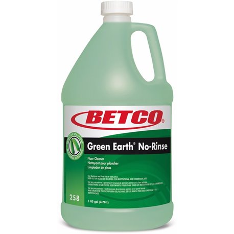 Betco Green Earth No-Rinse Floor Cleaner - Ready-To-Use - 144.80 oz (9.05 lb) - Rain Fresh Scent - 4 / Carton - Rinse-free, Non-
