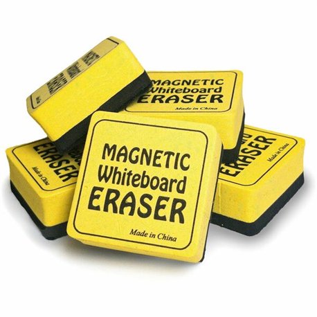 The Pencil Grip Magnetic Whiteboard Eraser - 2" Width x 2" Length - Durable, Lightweight, Soft, Magnetic - Yellow - 12 / Pack
