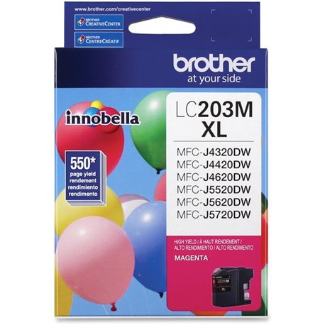 Brother Genuine Innobella LC203M High Yield Magenta Ink Cartridge - Inkjet - High Yield - 550 Pages - Magenta - 1 Each