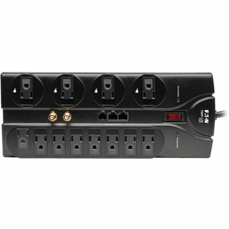 Tripp Lite by Eaton Protect It! 12-Outlet Surge Protector, 8 ft. (2.43 m) Cord, 2880 Joules, Tel/Modem/Coaxial/Ethernet Protecti