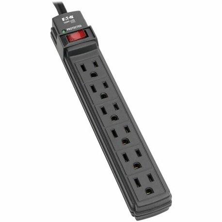 Tripp Lite by Eaton Protect It! 6-Outlet Surge Protector, 6 ft. Cord, 360 Joules, Diagnostic LED, Black Housing - 6 x NEMA 5-15R