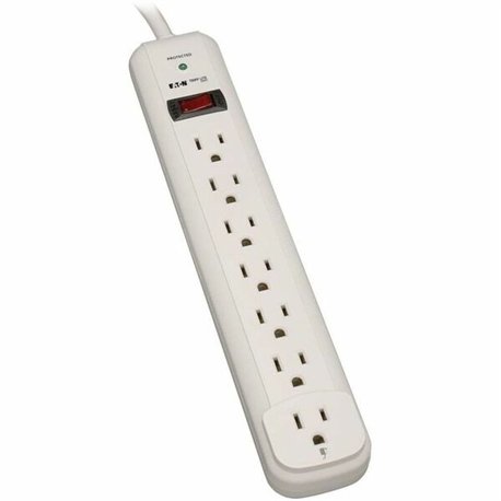 Tripp Lite by Eaton Protect It! 7-Outlet Surge Protector, 12 ft. Cord, 1080 Joules, Diagnostic LED, Light Gray Housing - 7 x NEM