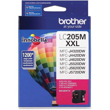 Brother Genuine Innobella LC205M Super High Yield Magenta Ink Cartridge - Inkjet - Super High Yield - 1200 Pages - Magenta - 1 E