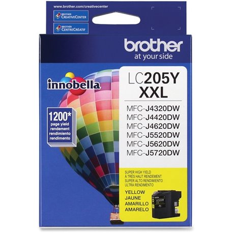 Brother Genuine Innobella LC205Y Super High Yield Yellow Ink Cartridge - Inkjet - Super High Yield - 1200 Pages - Yellow - 1 Eac