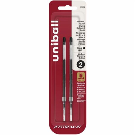 uni Jetstream RT Ballpoint Pen Refills - 1 mm, Medium Point - Black Ink - Super Ink, Water Resistant Ink, Fade Resistant, Fraud 