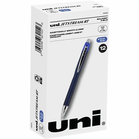 uni Jetstream RT Ballpoint Pen - Fine Pen Point - 0.7 mm Pen Point Size - Retractable - Blue Pigment-based Ink - 1 Dozen