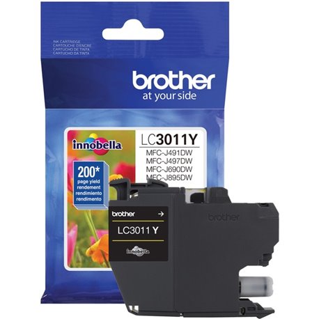 Brother LC3011Y Original Standard Yield Inkjet Ink Cartridge - Single Pack - Yellow - 1 Each - 200 Pages