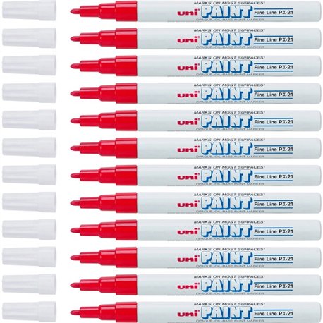 uni uni-Paint PX-21 Oil-Based Marker - Fine Marker Point - Red Oil Based Ink - 1 Dozen