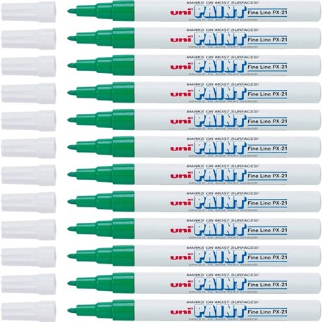 uni uni-Paint PX-21 Oil-Based Marker - Fine Marker Point - Green Oil Based Ink - 1 Dozen