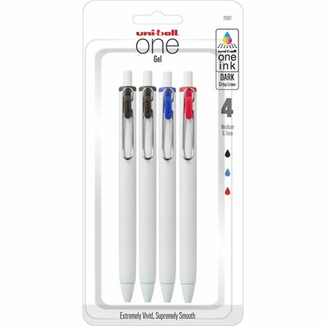 uni ONE Gel Pen - Medium Pen Point - 0.7 mm Pen Point Size - Multi Gel-based Ink - 4 / Pack