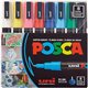 uni Posca PC-3M Paint Markers - Fine Marker Point - Green, Blue, Light Blue, Yellow, Red, Pink, White, Black Water Based, Pigmen