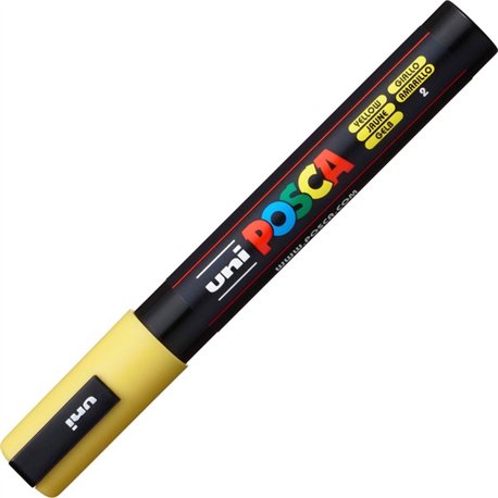uni Posca PC-5M Paint Markers - Medium Marker Point - Yellow Water Based, Pigment-based Ink - 6 / Pack