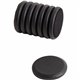 U Brands High Energy Metal Magnets - 1.25" Diameter - Round - Durable - 8 / Pack - Black