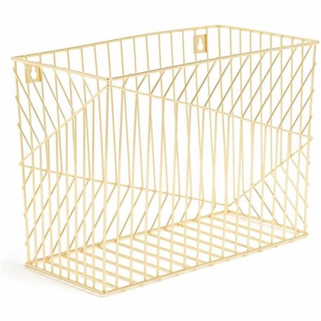 U Brands Vena Hanging File Basket - 6.8" Height x 9.5" Width12.4" Length%Desktop - Gold - Metal - 1 Each