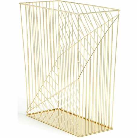 U Brands Metal Wastebasket, Vena Collection, 6 Gallon Capacity, Gold (3232U02-06) - Sturdy, Lightweight - 6.1" Height x 12.2" Wi