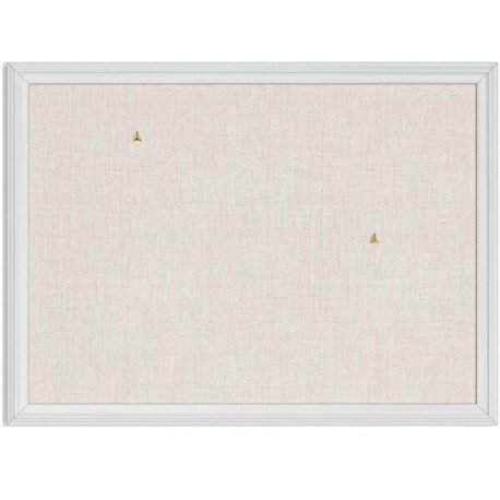 U Brands Linen Cork Linen Bulletin Board, 23" x 17" , White Wood Frame (3264U00-01) - 23" Height x 17" Width x 1" Depth - Tan Co