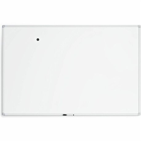 U Brands White Aluminum Framed Magnetic Porcelain Steel Board, 72" X 47" - 72" (6 ft) Width x 47" (4 ft) Height - White Porcelai