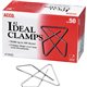 ACCO Ideal Paper Clamps - Small - No. 2 - 100 Sheet Capacity - 50 / Box - Silver
