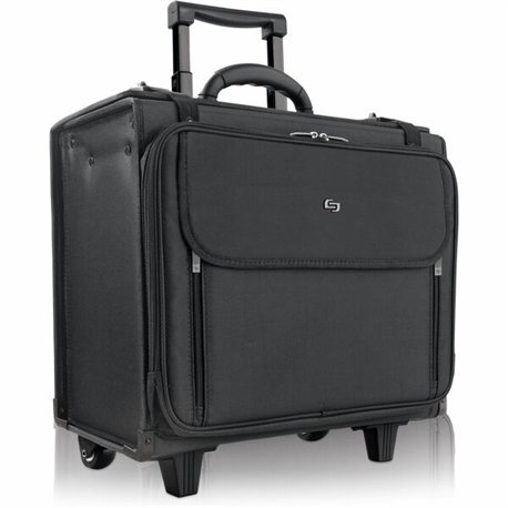 Solo Classic Carrying Case (Roller) for 15.4" to 17" Notebook - Black - Ballistic Poly, Polyester Body - Checkpoint Friendly - H