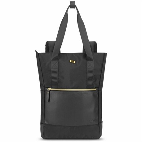 Solo PARKER Carrying Case (Tote) for 15.6" Notebook - Classic Black, Gold - Polyster Body - Shoulder Strap, Handle - 16" Height 