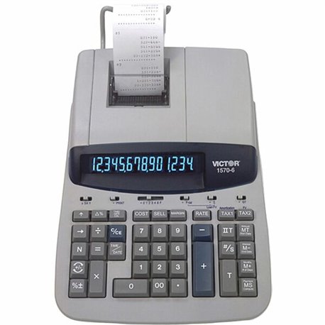 Victor 1570-6 14 Digit Professional Grade Heavy Duty Commercial Printing Calculator - 5.2 LPS - Clock, Date, Big Display, Indepe