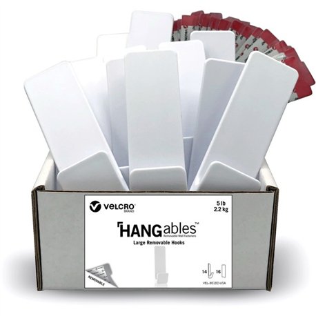 VELCRO Large Removable Hooks - 14 Large Hook - 5 lb (2.27 kg) Capacity - 0.8" Length - for Decoration, Indoor, Outdoor, Jewelry,