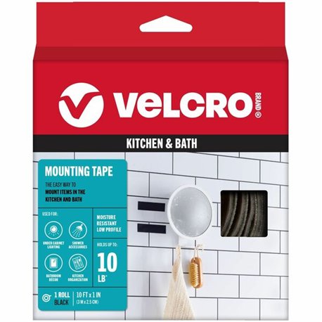 VELCRO 91100 Heavy Duty Industrial Strength - Low Profile - 10 ft Length x 1" Width - Water Resistant - For Mounting - 1 / RollR