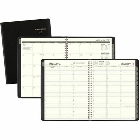 At-A-Glance Recycled Appointment Book Planner - Large Size - Julian Dates - Weekly, Monthly - 1 Year - January 2025 - December 2