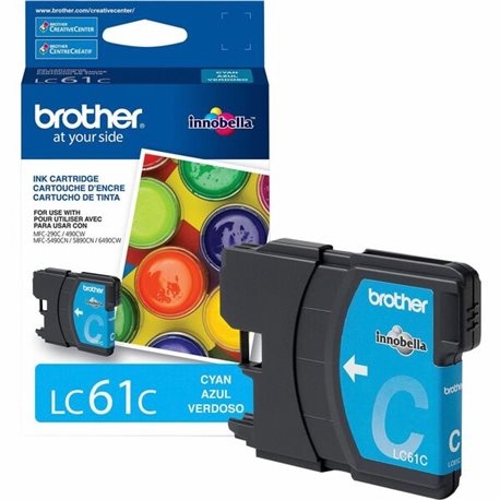 Brother LC61C Original Ink Cartridge - Inkjet - 325 Pages - Cyan - 1 Each