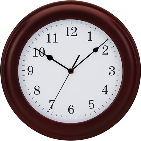 Victory Light Light Tempus Wall Clock - Analog - Quartz - Mahogany/Wood Case