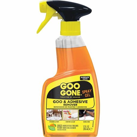 Goo Gone Spray Gel - For Multipurpose, Shoe Polish - 12 fl oz (0.4 quart)Bottle - 1 Each - Non-drip, No-mess - Orange