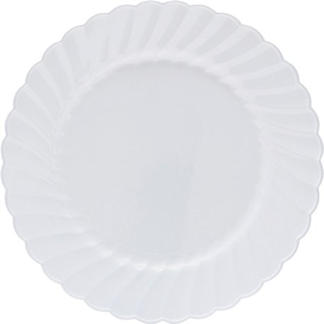 Classicware 6" Heavyweight Plates - 12 / Pack - Picnic, Party - Disposable - 6" Diameter - White - Plastic Body - 15 / Carton