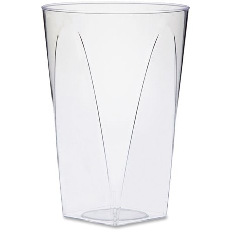 Milan Trendy Tumblers - Square-to-Round - 16 / Pack - Clear - Polystyrene - General Purpose