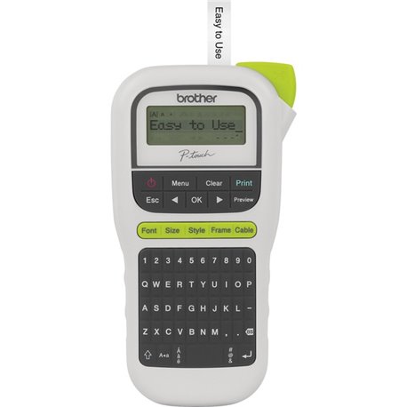 Brother P-Touch 110 Handheld Label Maker - Thermal Transfer - 0.79 in/s Mono - 3 Fonts - 180 dpi - Tape, Label - 0.14" , 0.24" ,