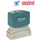 Xstamper Red/Blue COMPLETED Title Stamp - Message Stamp - "COMPLETED" - 0.50" Impression Width - 100000 Impression(s) - Red, Blu