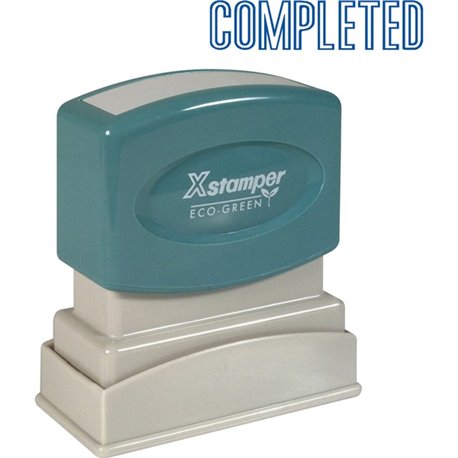 Xstamper COMPLETED Title Stamp - Message Stamp - "COMPLETED" - 0.50" Impression Width x 1.63" Impression Length - 100000 Impress