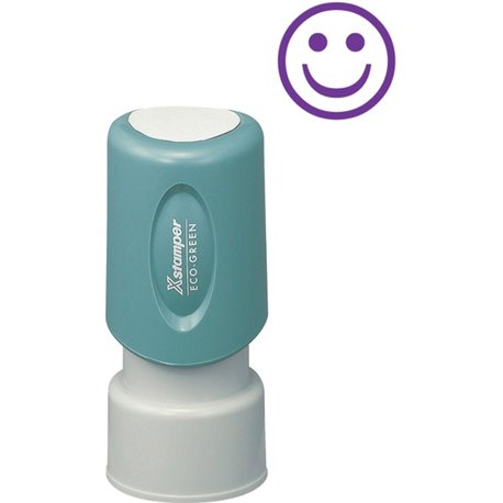 Xstamper Pre-Inked Specialty Smiley Face Stamp - Message/Design Stamp - "GOOD" - 0.63" Impression Diameter - 100000 Impression(s